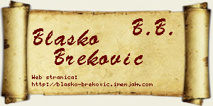 Blaško Breković vizit kartica